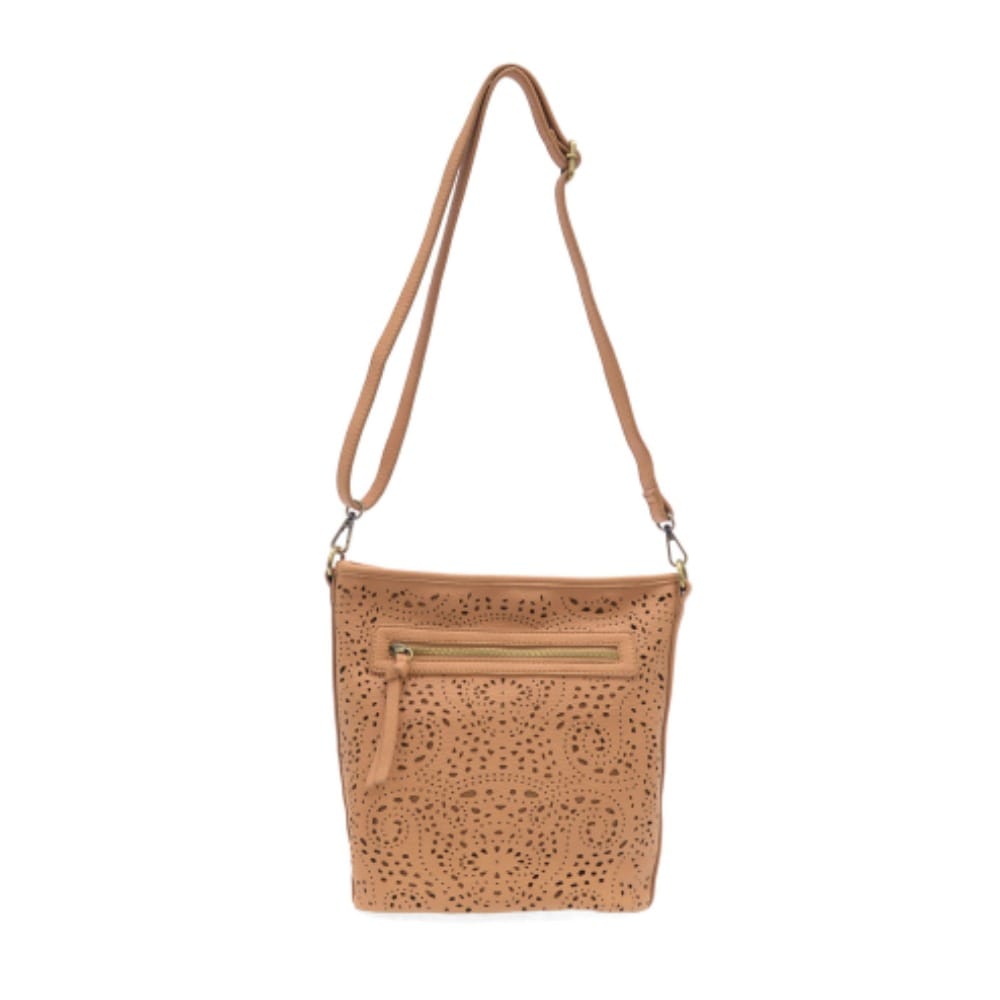 Joy Susan Vegan Leather Lazer Cut Eyelet Bucket Crossbody - Multiple Colors