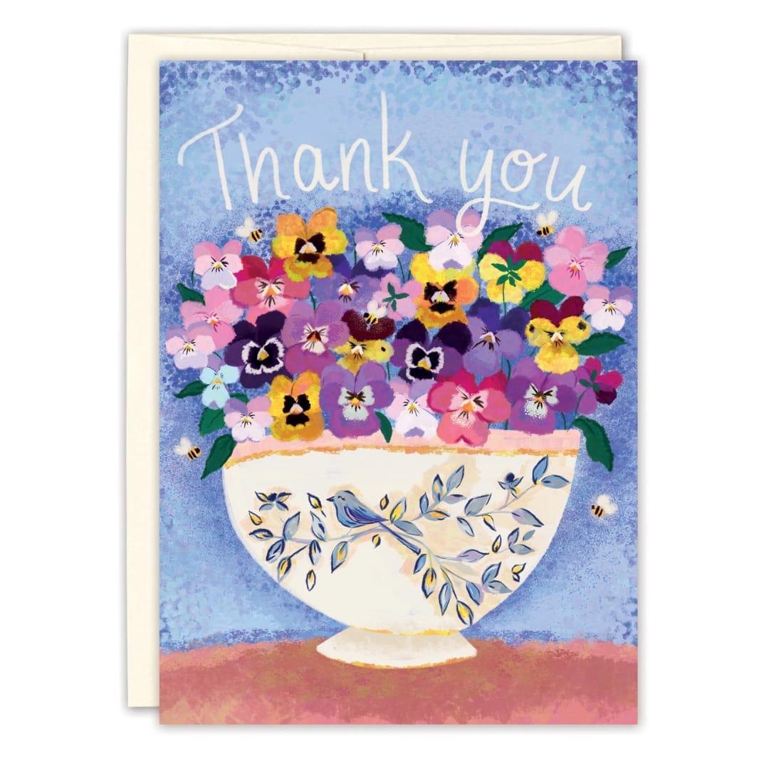 Pansies Thank You Blank Greeting Card