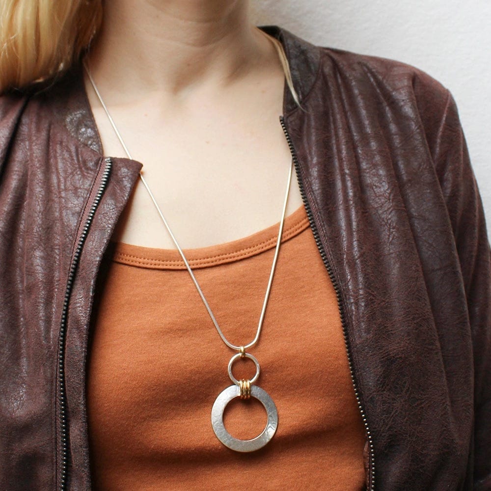 Marjorie Baer Triple Linked Rings Long Necklace - N1142D