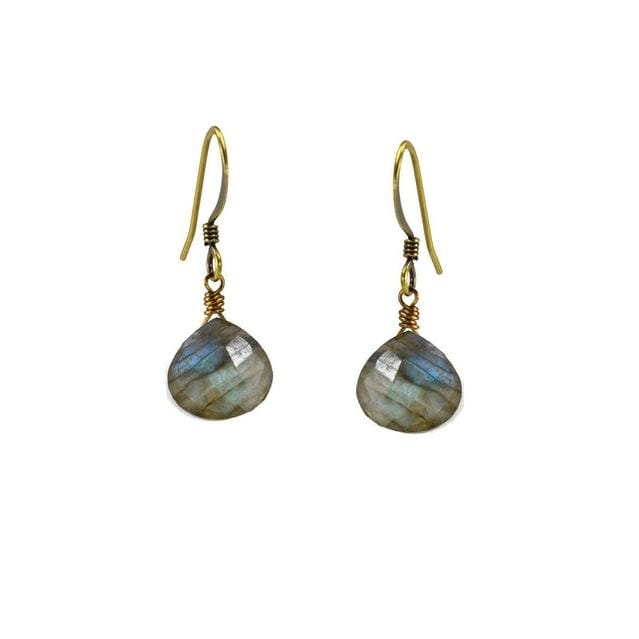 Edgy Petal Classic Labradorite Drop Earrings
