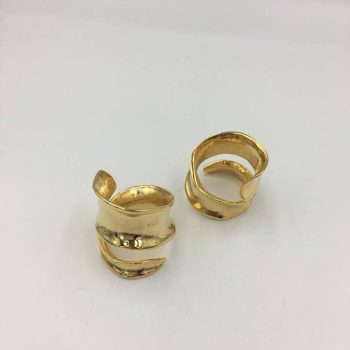 Volare Rustic Wide Band Adjustable Ring - #4BR9G