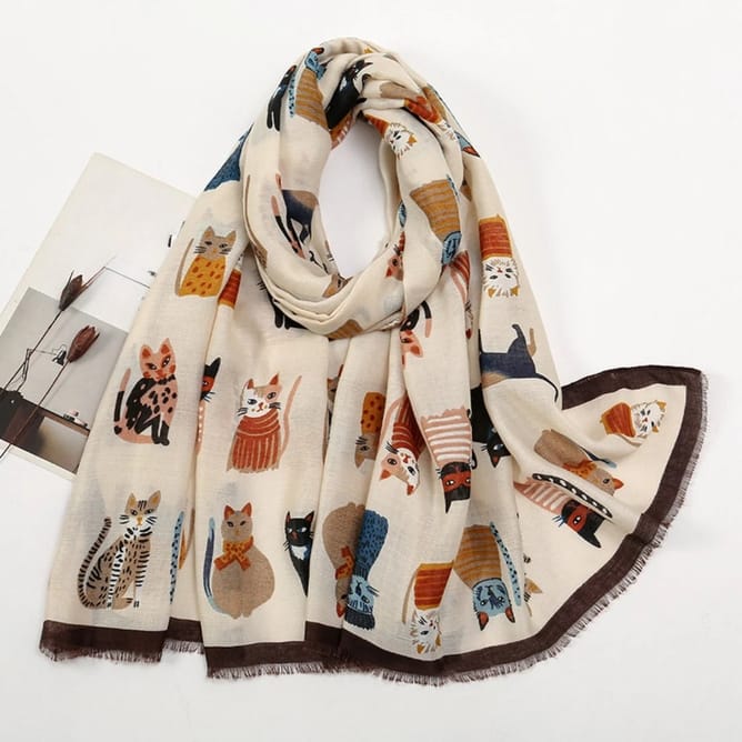 Cartoon Cat Scarf - Multiple Colors