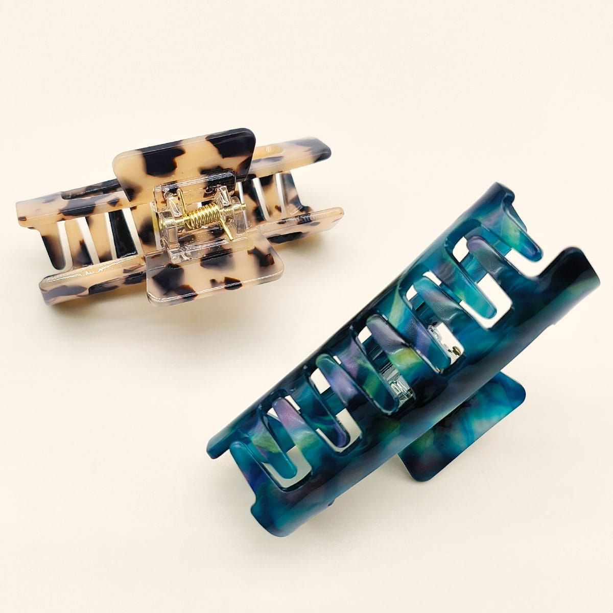 Tortoise Shell Flat Hair Claw - Multiple Colors