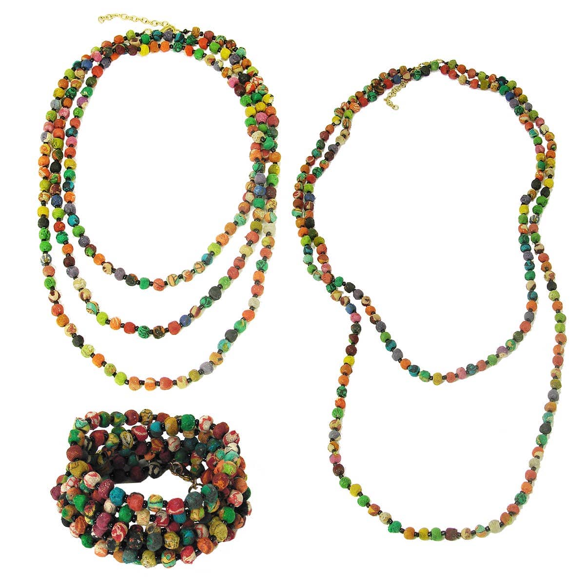 World Finds Kantha Bead Long Necklace