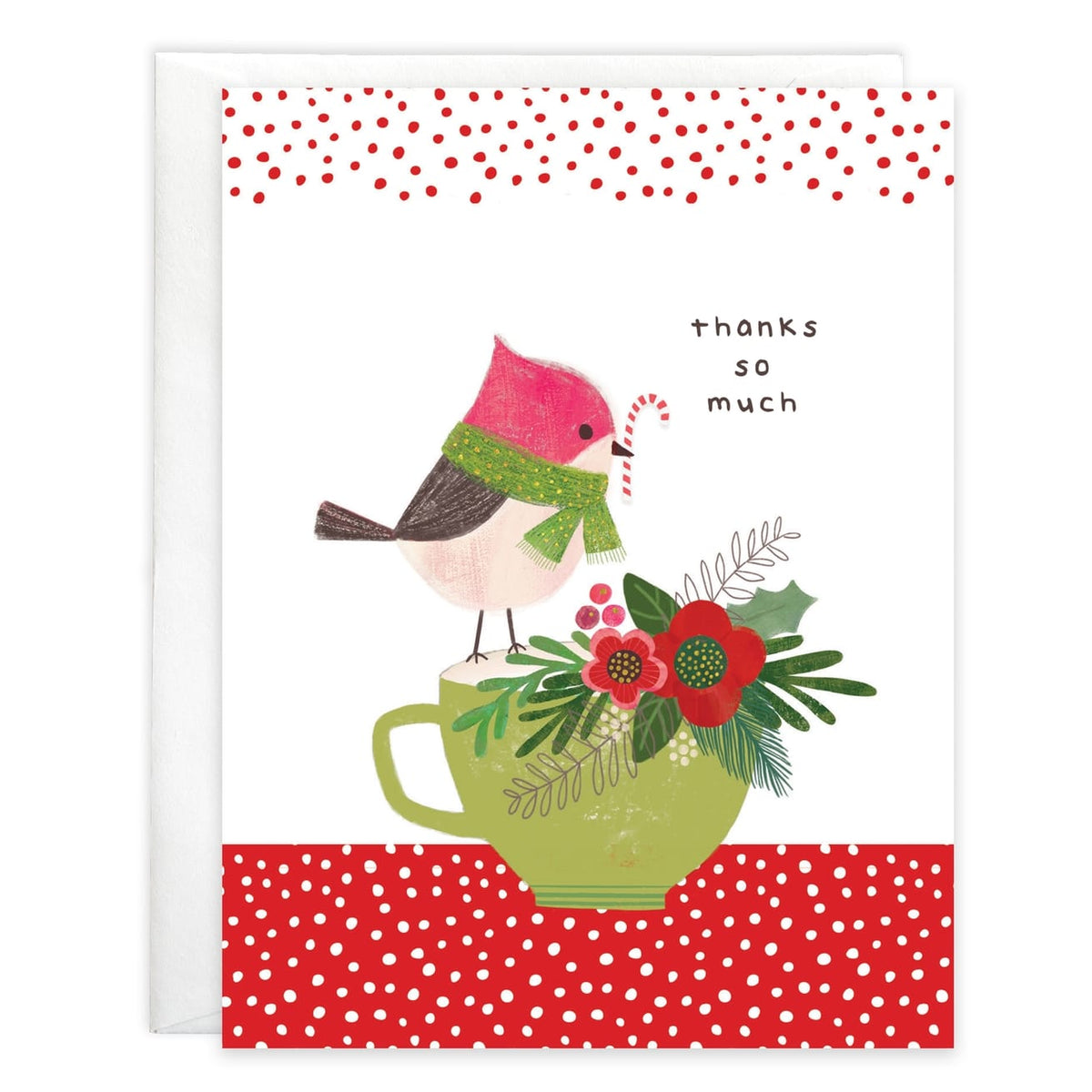 Gina B Designs Bird on Cup Thank You Blank Note Card