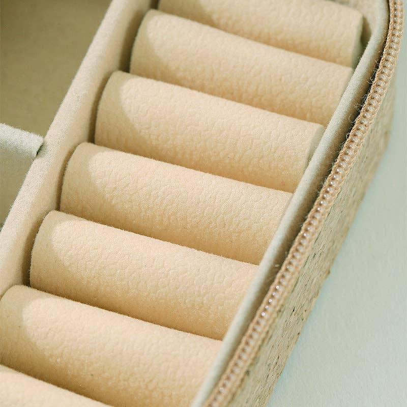 Soft Wood Zipper Jewelry Case
