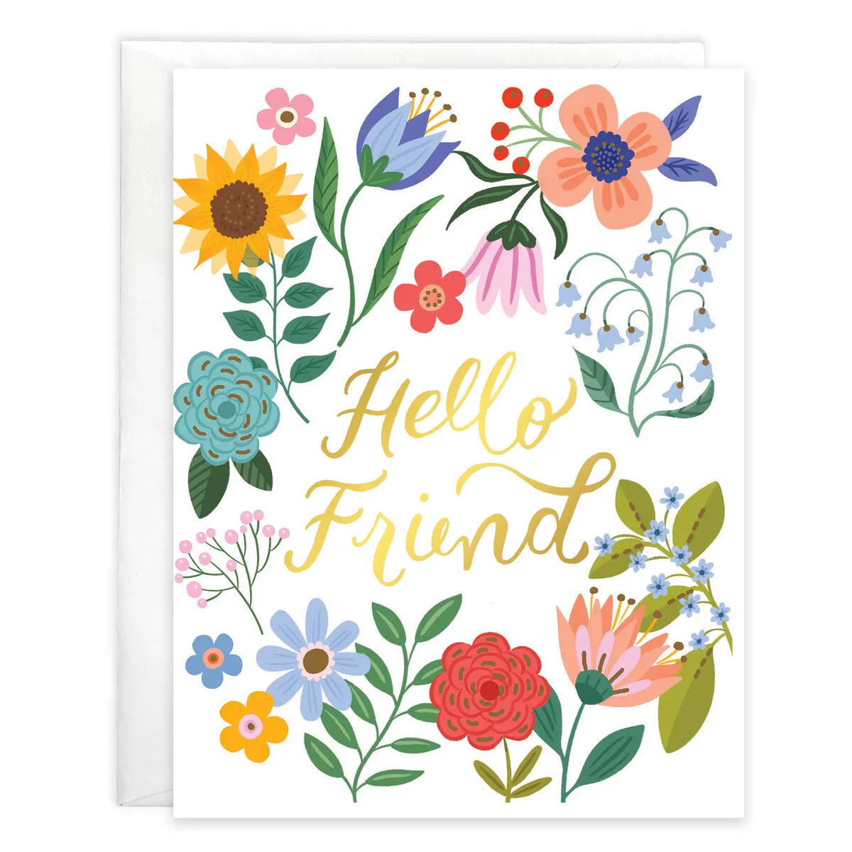 Happy Flowers Thinking Of You Greeting Card