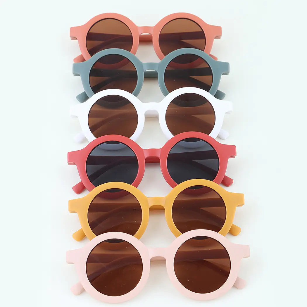Retro Matte Round Children's Sunglasses - Multiple Colors