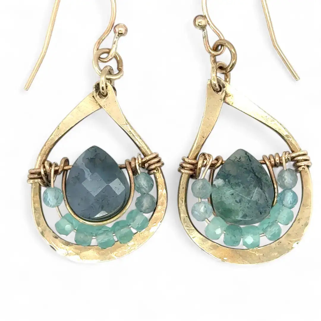 Art By Any Means Seaweed Moss Agate Earrings