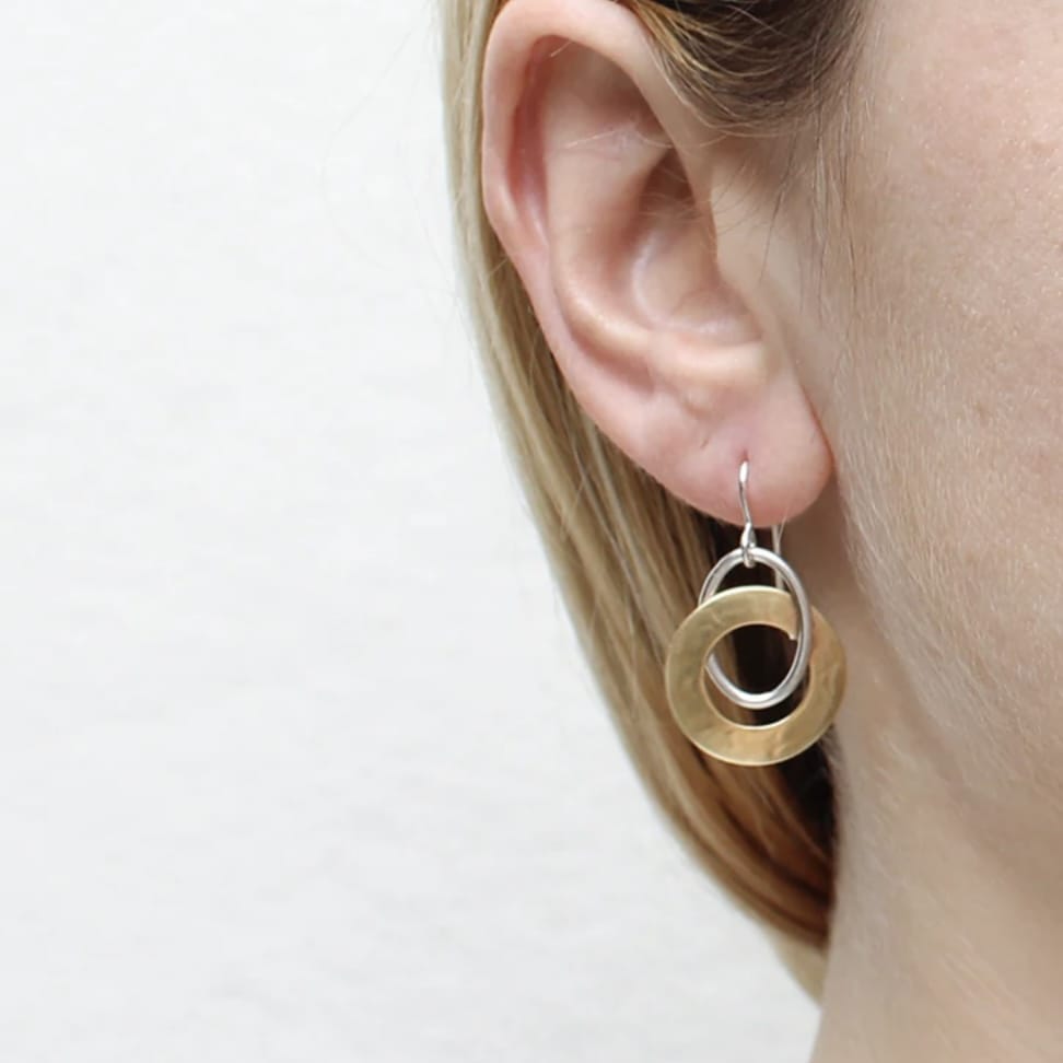 Marjorie Baer Interlocking Smooth and Wide Ring Earrings - E9165DW