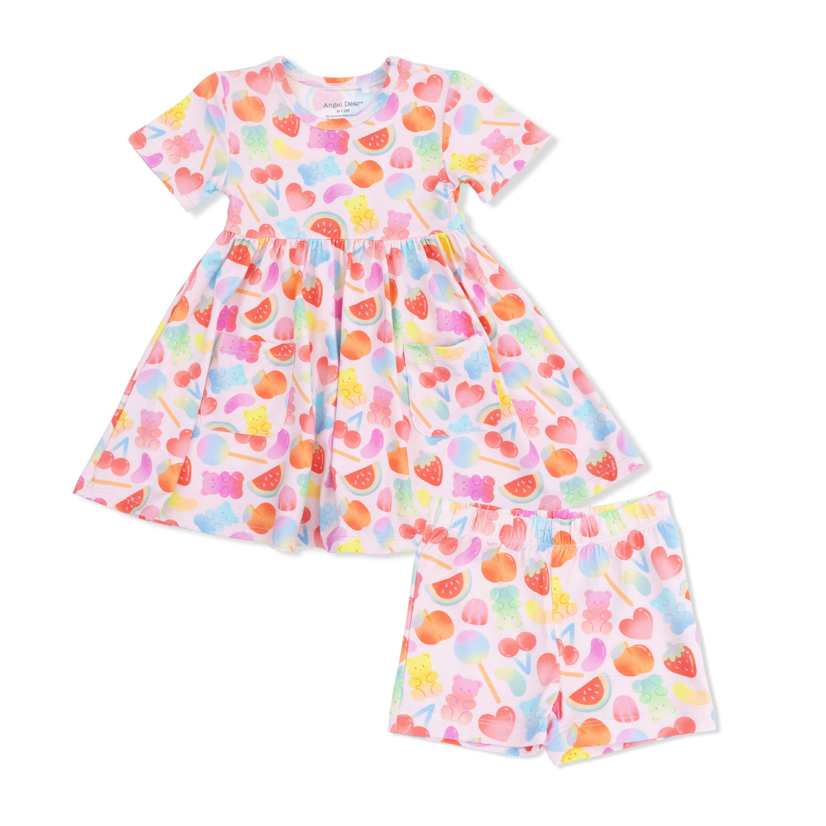 Angel Dear Twirly Dress with Cartwheel Shorts - Multiple Prints