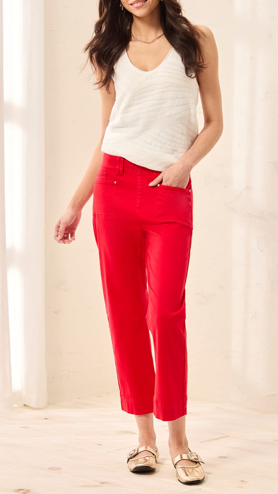 Tribal Comfort Stretch Capri Kick Flare Pant - Multiple Colors