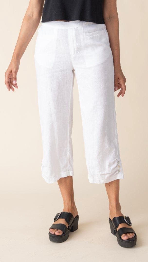 Habitat Linen Pleat Button Capri - Multiple Colors