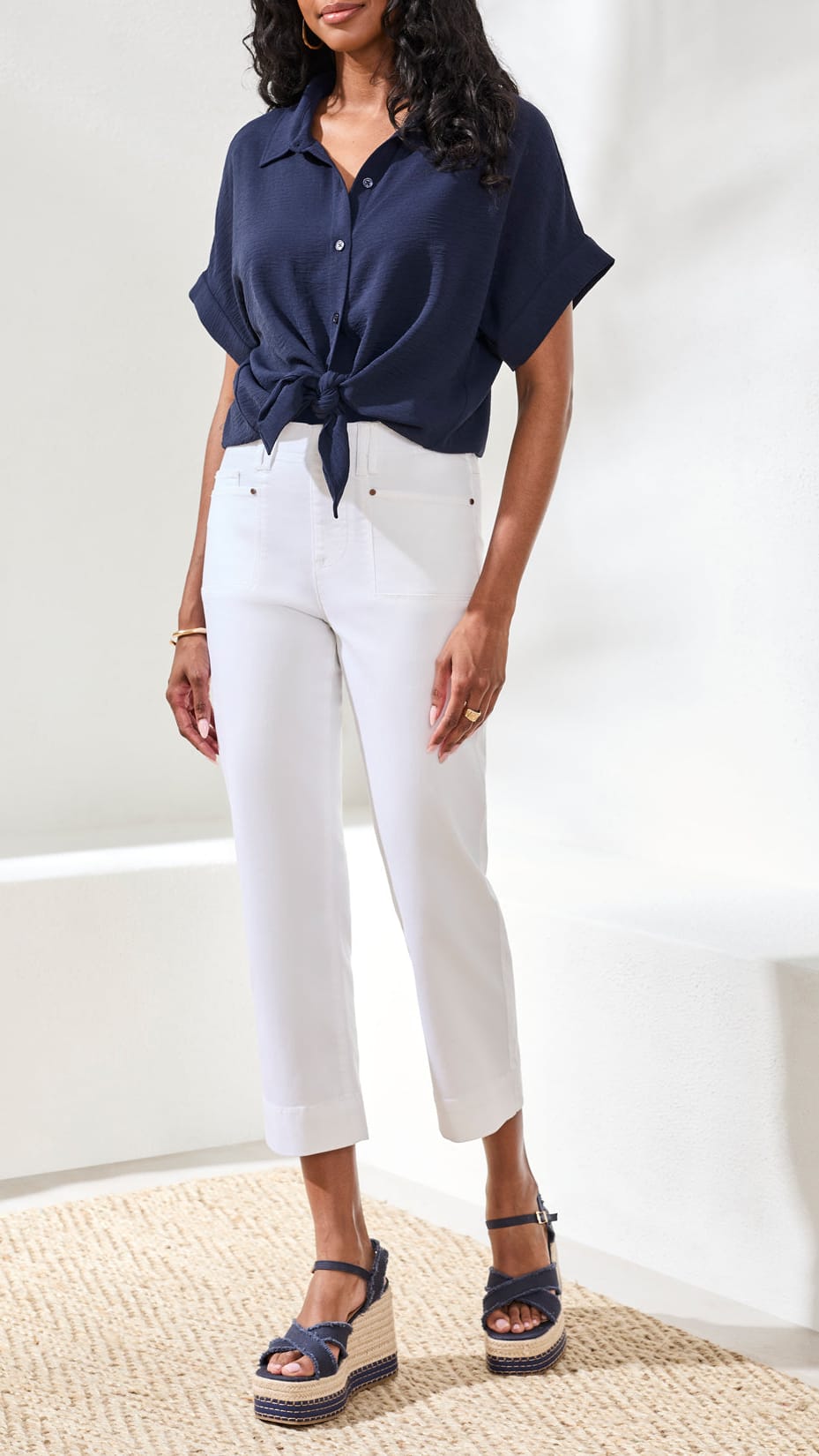 Tribal Comfort Stretch Capri Kick Flare Pant - Multiple Colors
