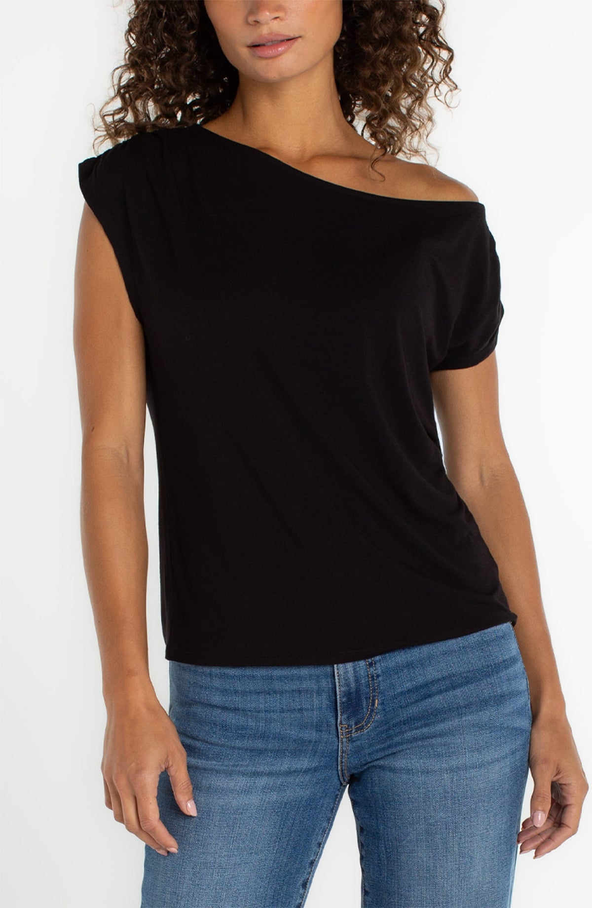 Liverpool Asymmetrical Off Shoulder Knit Top - Multiple Colors