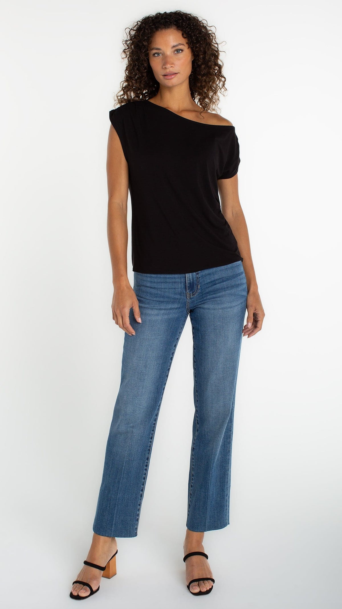 Liverpool Asymmetrical Off Shoulder Knit Top - Multiple Colors