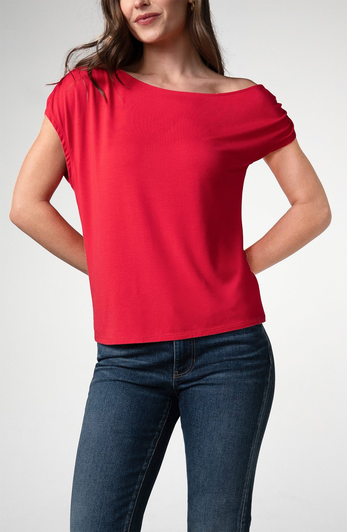 Liverpool Asymmetrical Off Shoulder Knit Top - Multiple Colors