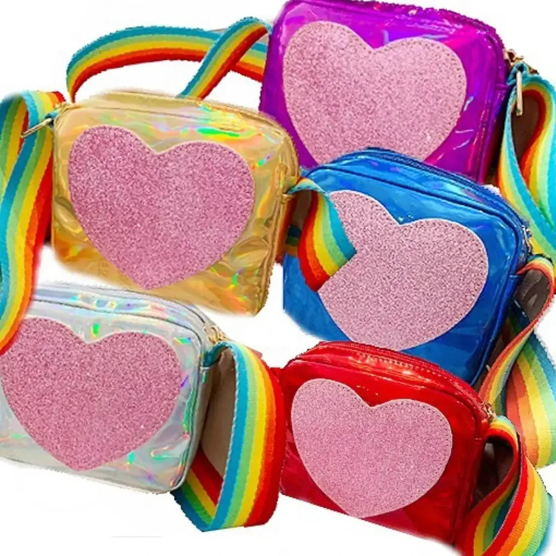 Sparkle Sisters Girls Heart Crossbody Purse - Multiple Colors