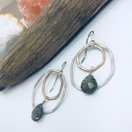 Laura J Designs Mixed Metal Labradorite Earrings