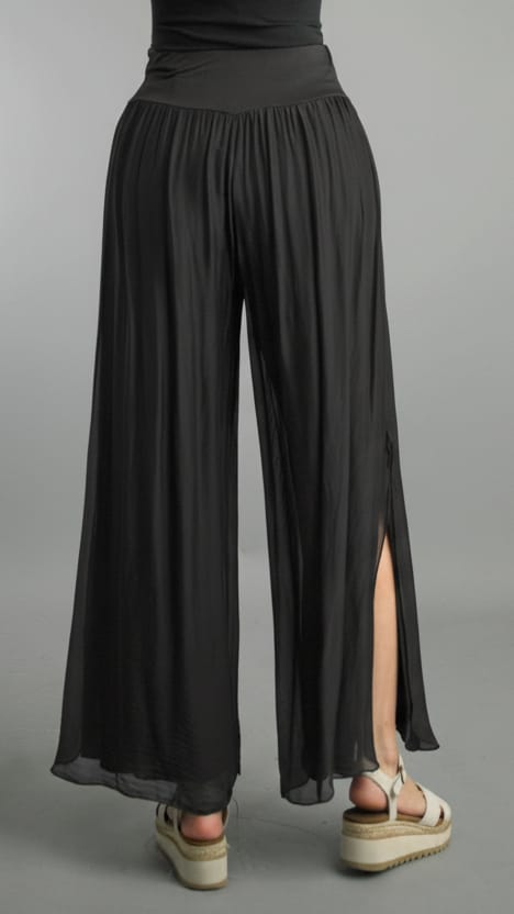 Tempo Paris Pull-On Silk Palazzo Pants