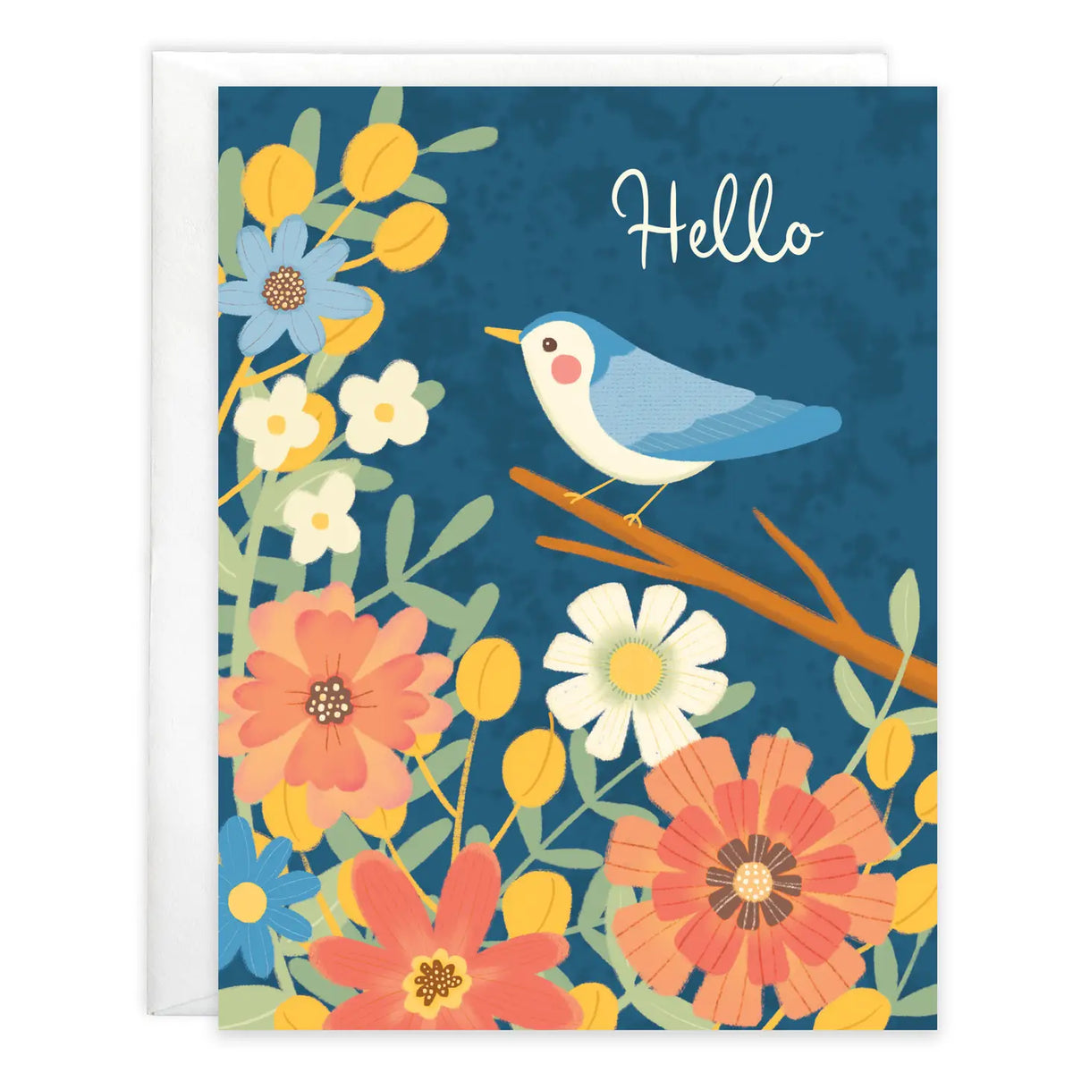 Hello Bird Blank Greeting Card