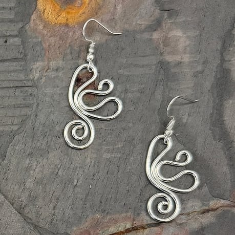 Anju Jewelry Silver Plated Whimsical Swirl Earrings
