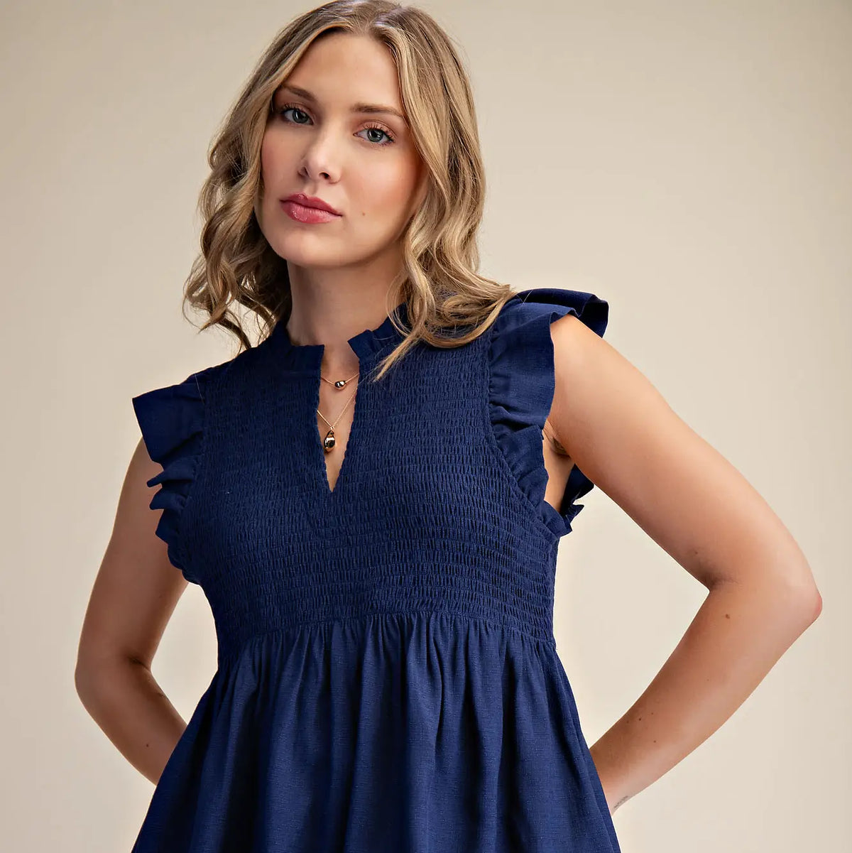 Flutter Sleeve Smocked Top - Multiple Colors