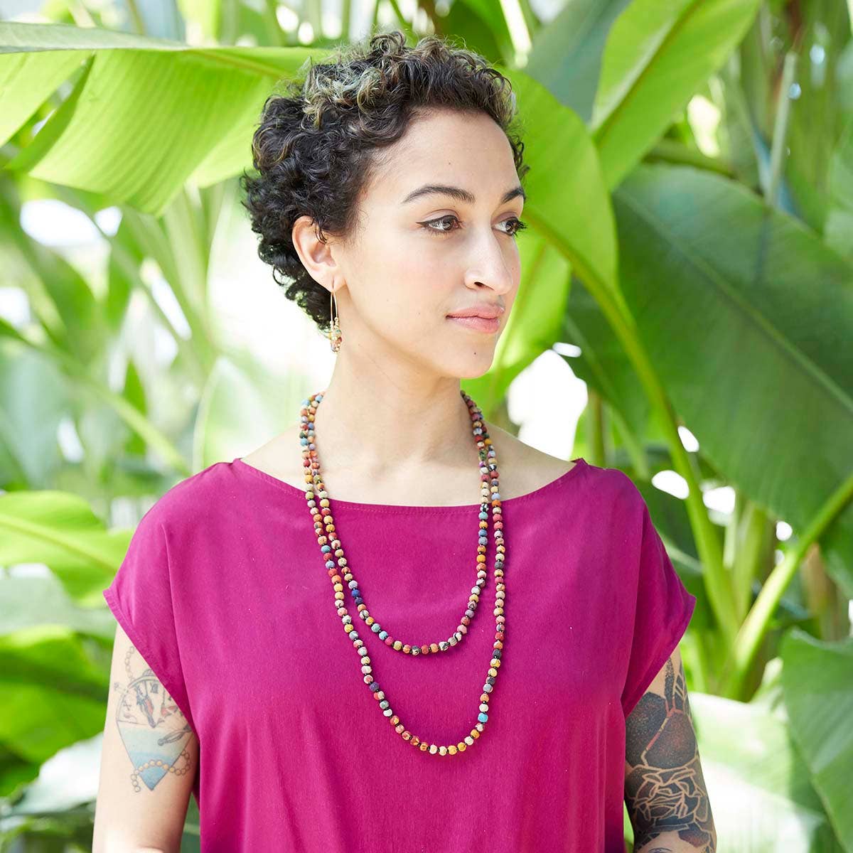 World Finds Kantha Bead Long Necklace