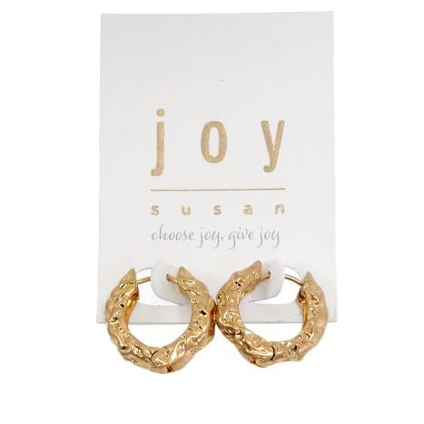 Hammered Hinge Hoop Earrings - Multiple Metals