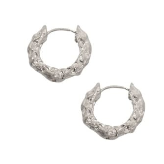 Hammered Hinge Hoop Earrings - Multiple Metals