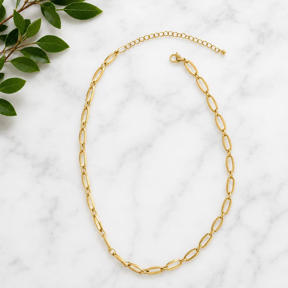 Gate Link Chain Necklace - Multiple Metals