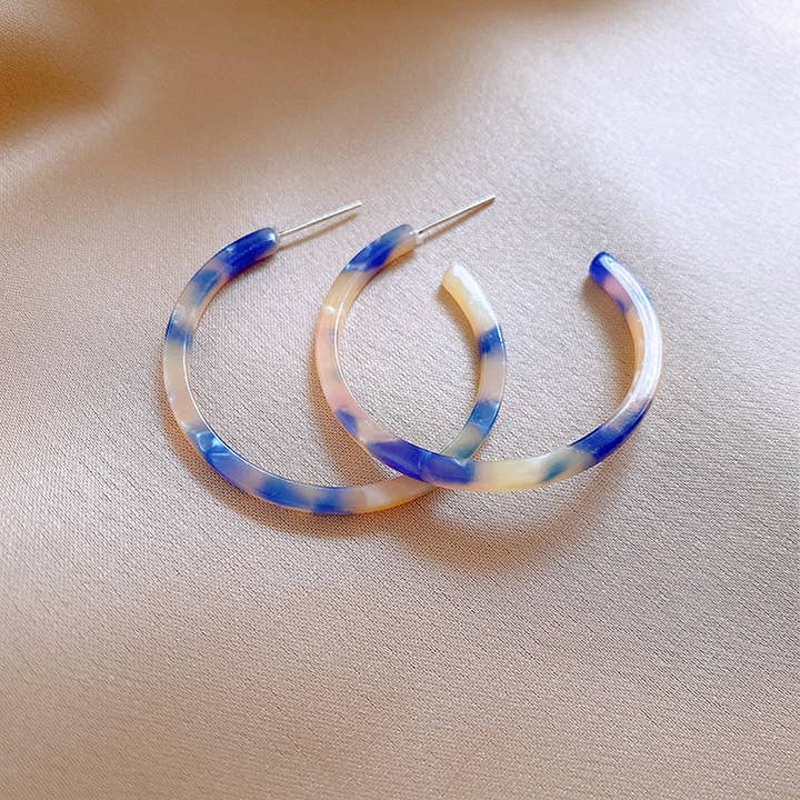 Tortoise Hoop Earrings - Multiple Colors