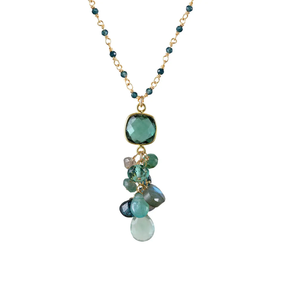 Alicia Van Fleteren Green Quartz, Kyanite, Topaz & Labradorite Necklace