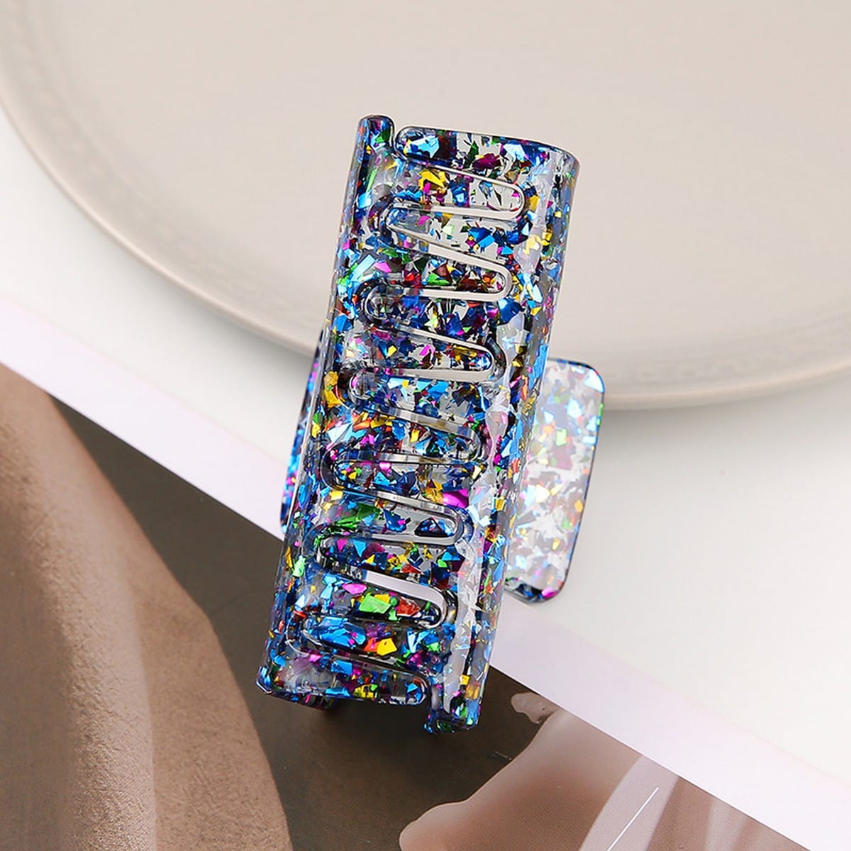 Square Sequin Hollow Hair Claw - Multiple Colors