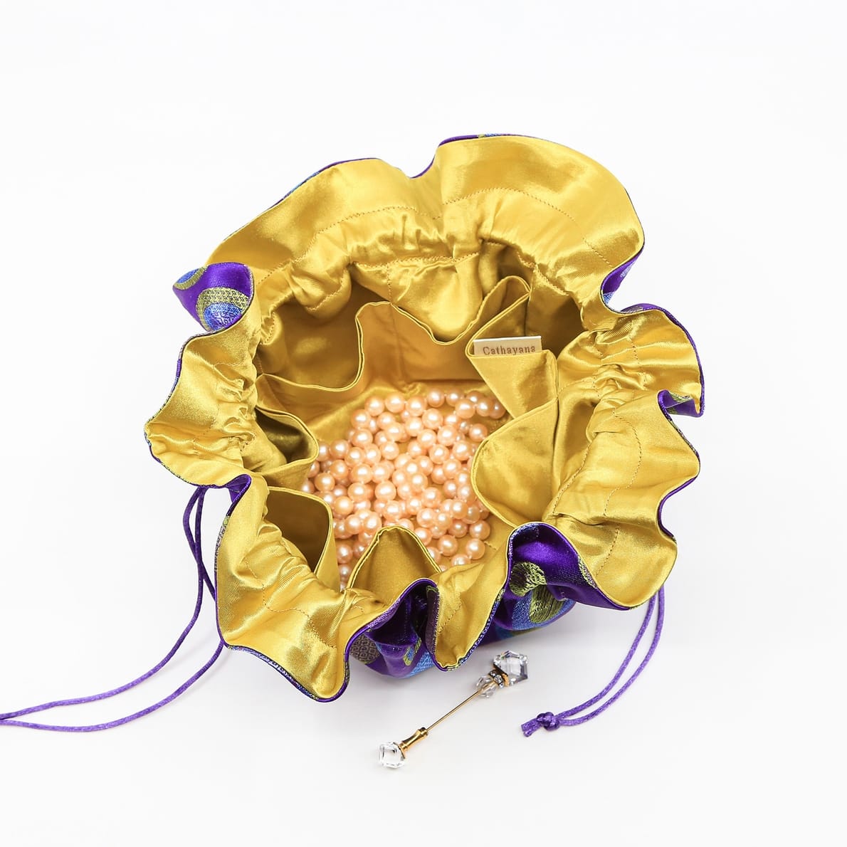 Silk Brocade Travel Jewelry Pouch - Multiple Patterns