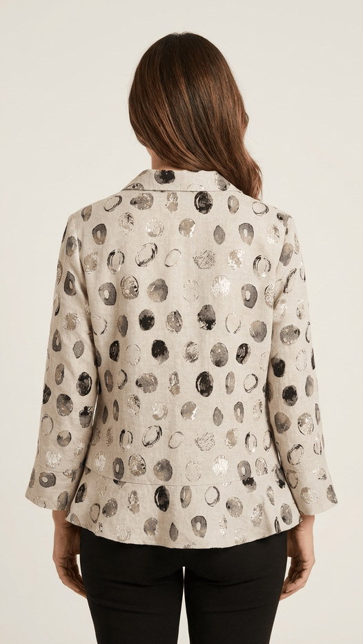 Habitat Stippling Dot Linen Flounce Shirt