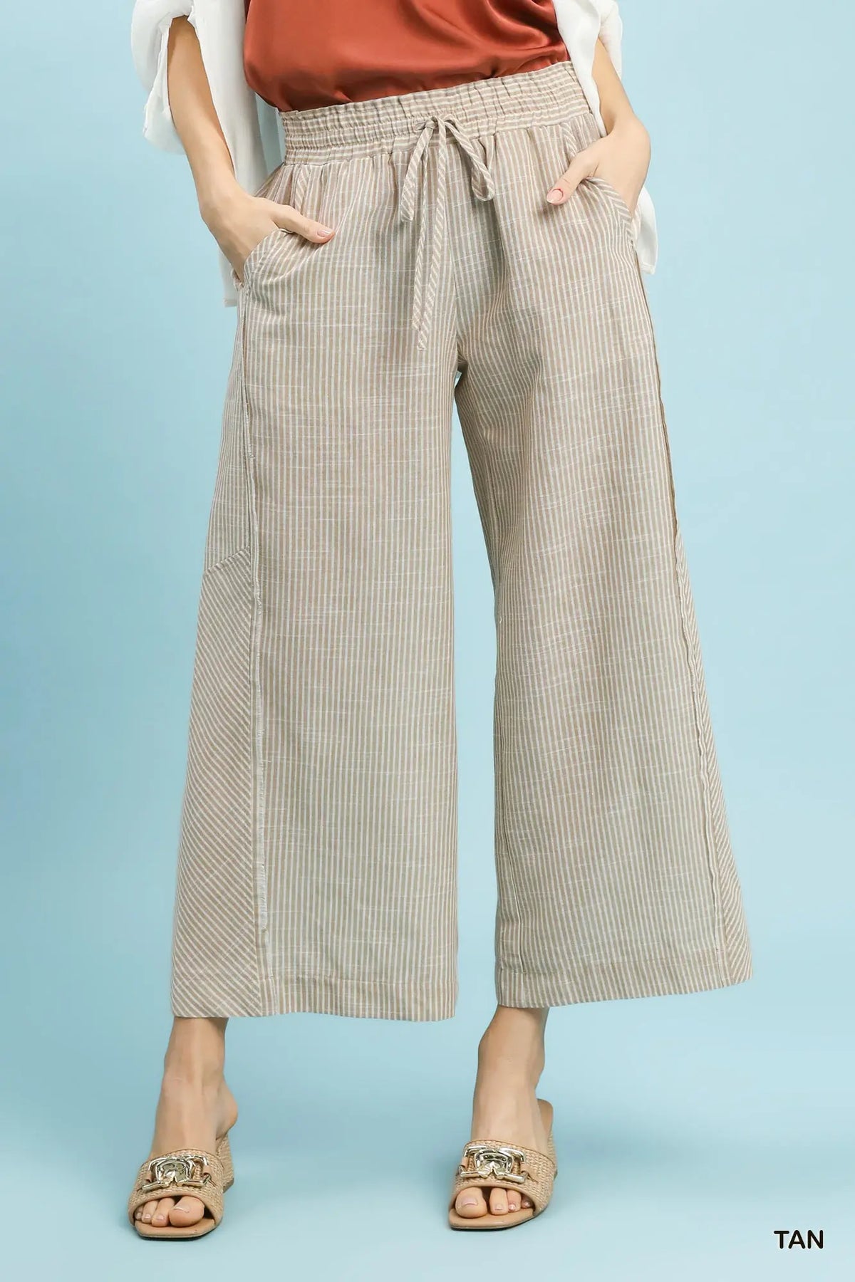 Umgee Stripe Wide Leg Pants - Multiple Colors