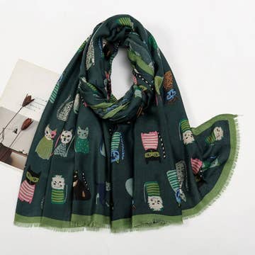 Cartoon Cat Scarf - Multiple Colors