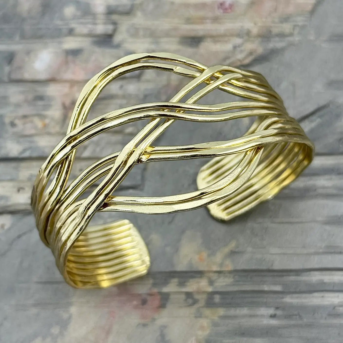 Anju Jewelry Woven Stream Cuff Bracelet - Multiple Metals