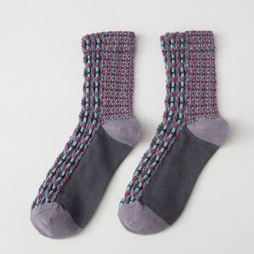 Color Pop Textured Crew Socks - Multiple Colors