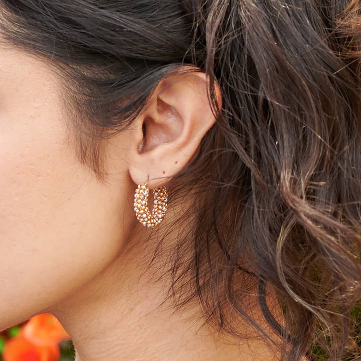 World Finds Shimmering Sea Hoop Earrings