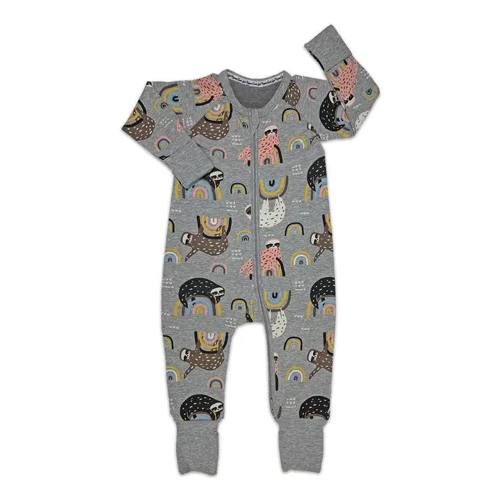 Good Luck Sock Baby Zipper Pajamas - Multiple Prints