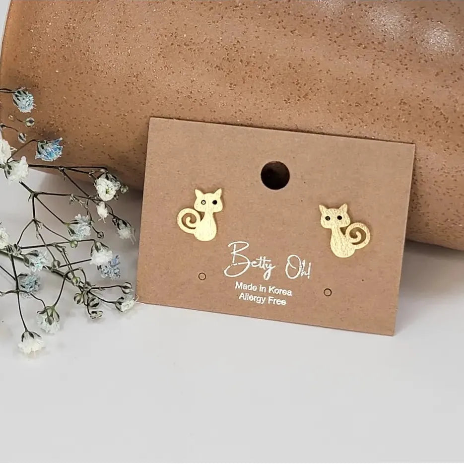 Betty Oh Cat Studs - Multiple Colors