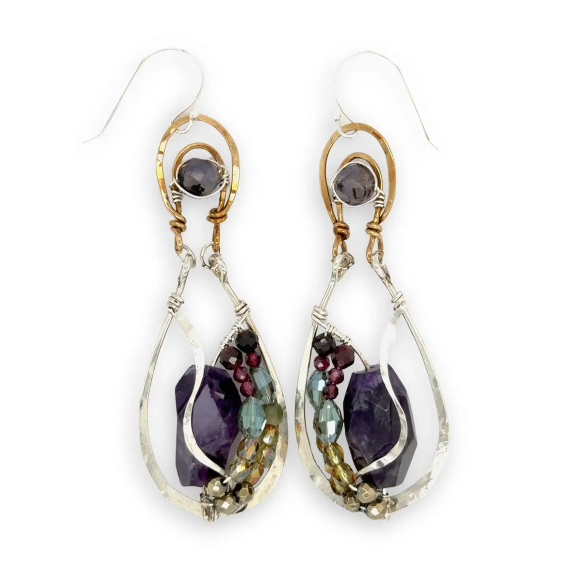 Art By Any Means Stain Glass Amethyst Earrings