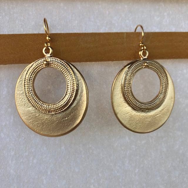Volare Gold Plated Hollow Hoop Earrings - #52150G