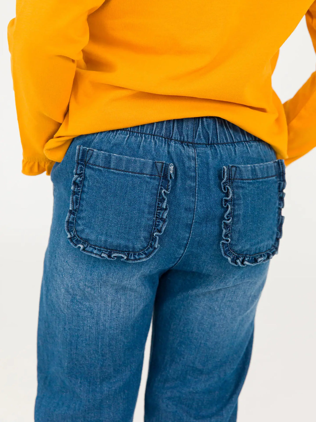 RuffleButts Ruffle Straight Jeans