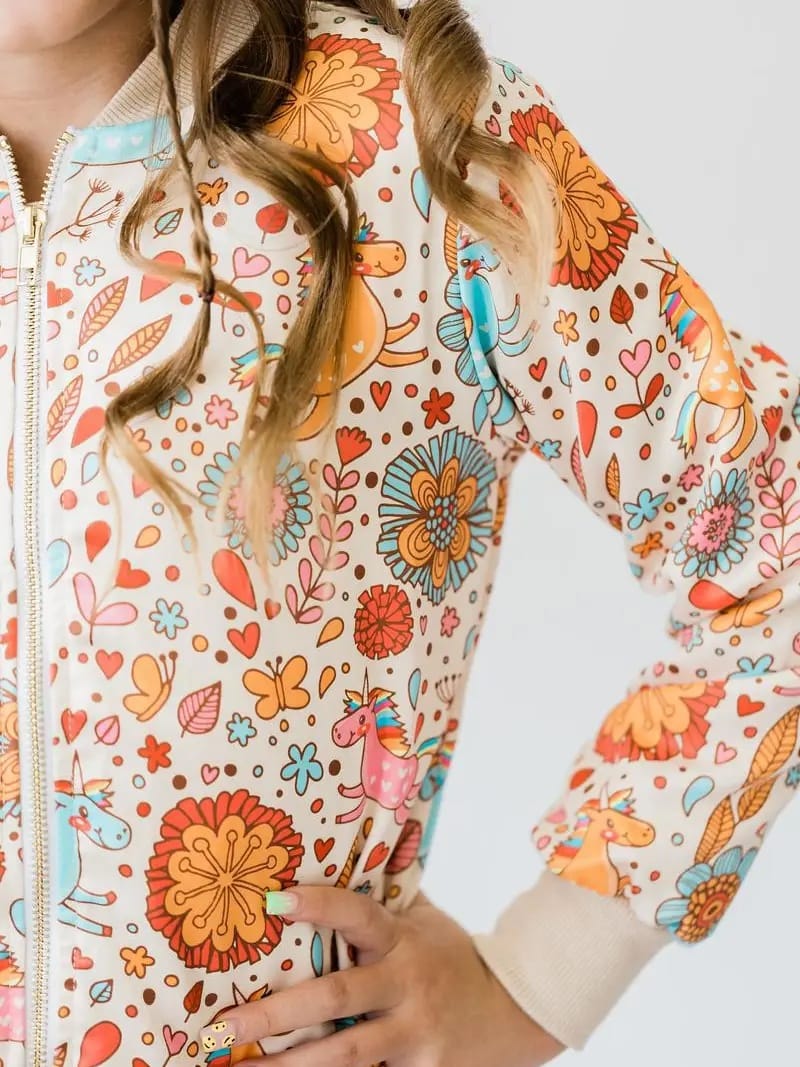 Mila & Rose Satin Jacket - Multiple Prints