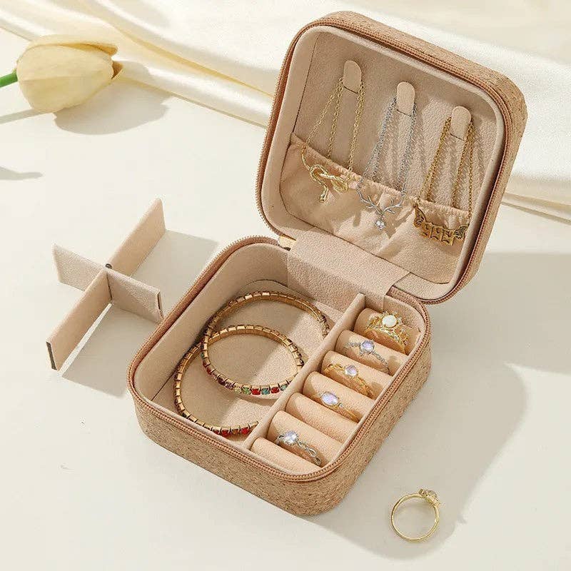 Soft Wood Zipper Jewelry Case
