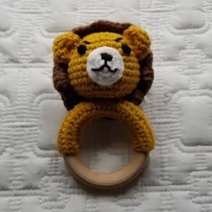 Crochet & Wood Rattle - Multiple Animals