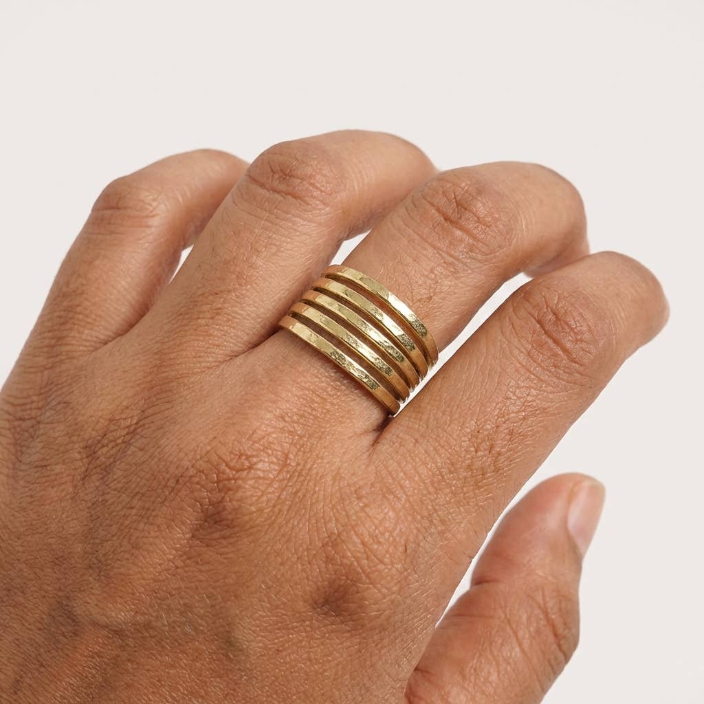 Anju Jewelry Silver Thick Band Ring - Multiple Metals